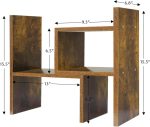 Jerry & Maggie - Desktop Organizer Office Storage Rack Adjustable Wood Display Shelf | Birthday Gifts - Toy - Home Decor | - Free Style Rotation Display - True Natural Stand Shelf White Wood Tone - Image 2